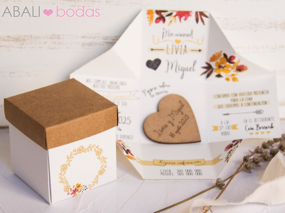 Caja corazón grabado