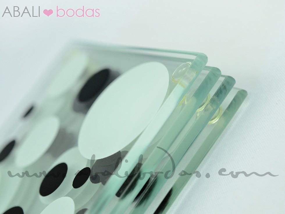 Set de posavasos cristal gris