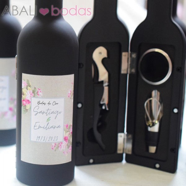 Set Vino forma botella