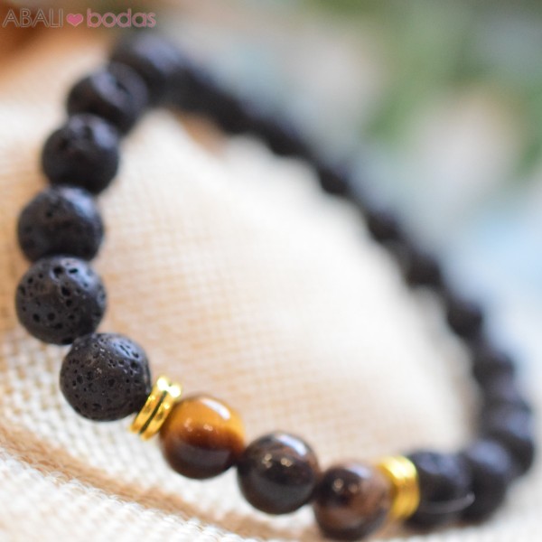 Pulsera piedra volcánica
