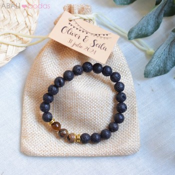 Pulsera piedra volcánica